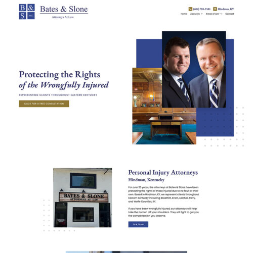 Bates and Slone Attorney Site Preview