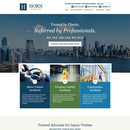 Horn Injury Attorney Site Preview