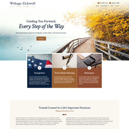 Wehage Zickwolf Law Firm Site Preview