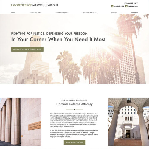 Law Offices of Maxwell J. Wright Site Preview