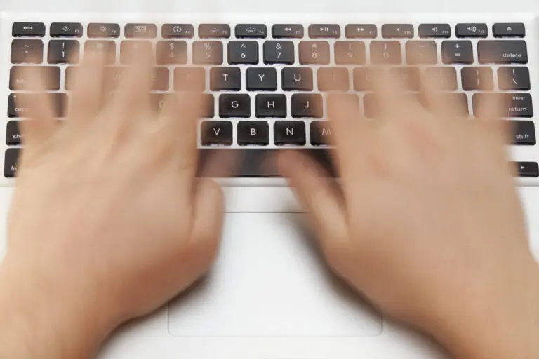 attorney typing on keyboard