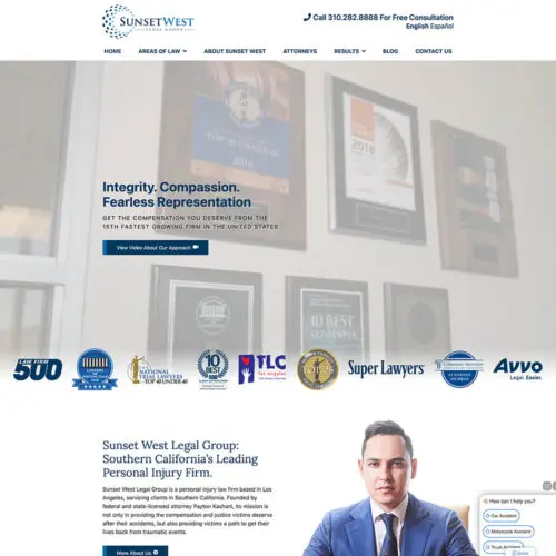 Sunset West Legal Group Site Preview